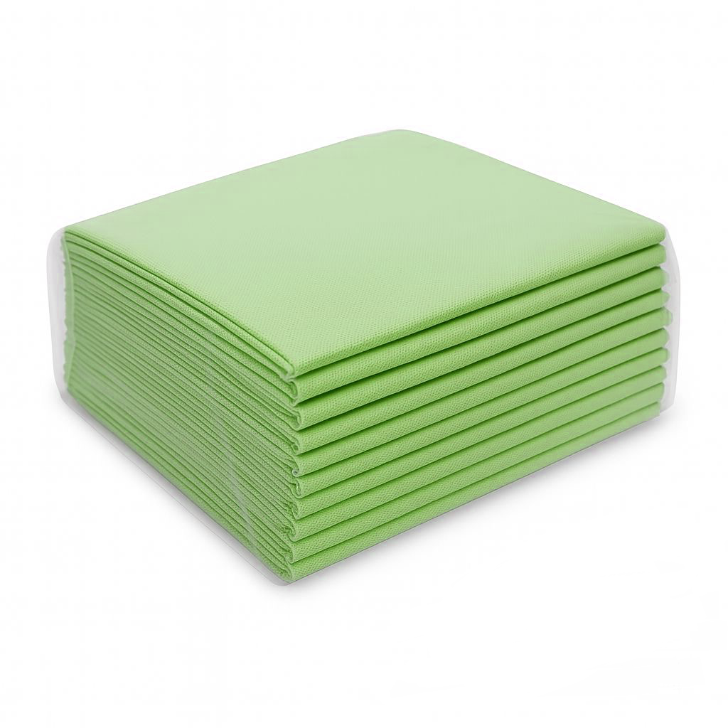 Waschfaserlaken "PP70" 80x210cm 10er Pack - APFELGRÜN