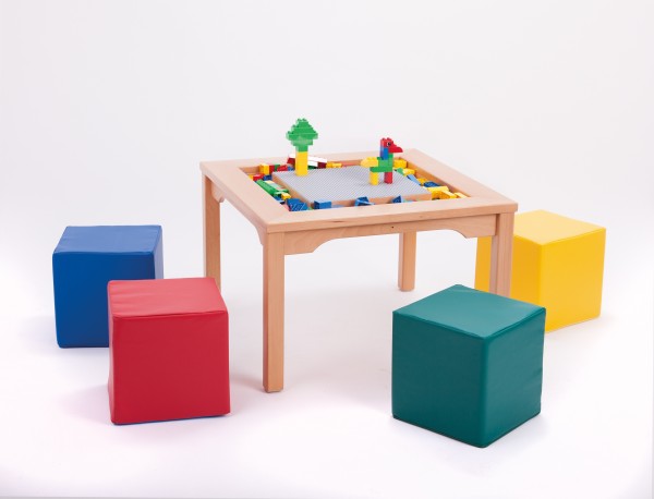  Spieltisch für LEGO®/DUPLO® inkl. 4 Schaumstoffwürfel