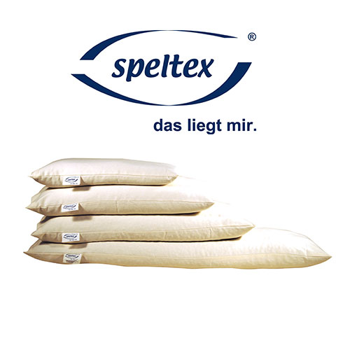Speltex Bio-Dinkelkissen mit Baumwoll-Stepphülle 80x40cm