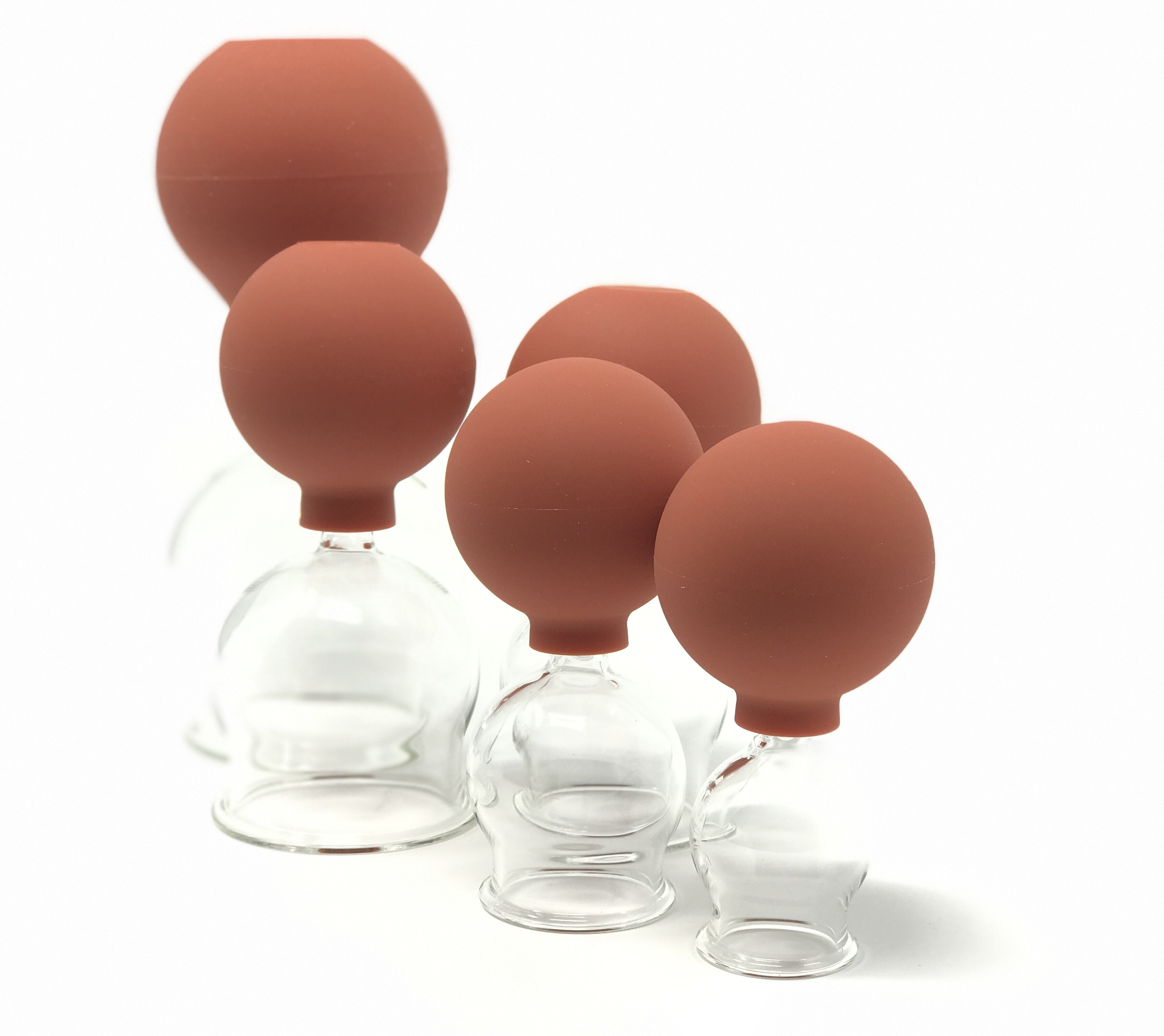 Schröpfgläser mit Ball ø2,5-6,5 cm 5er Set Schröpfgläser mit Ball ø2,5-6,5 cm 5er Set