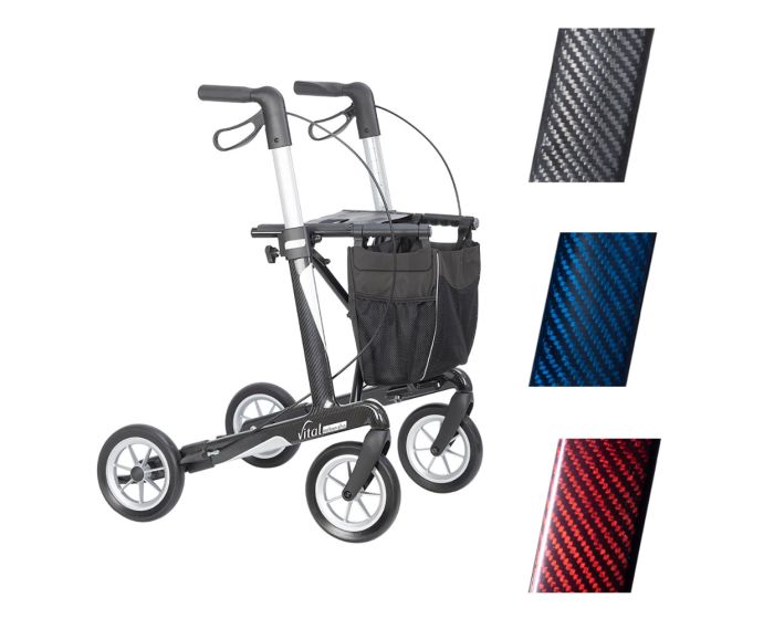 Rollator vital carbon plus 54, rubinrot