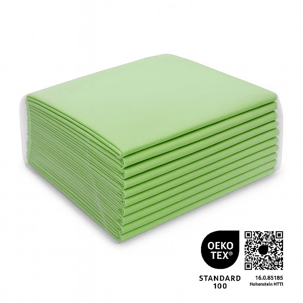 Waschfaserlaken "PP70" 80x210cm 10er Pack - APFELGRÜN
