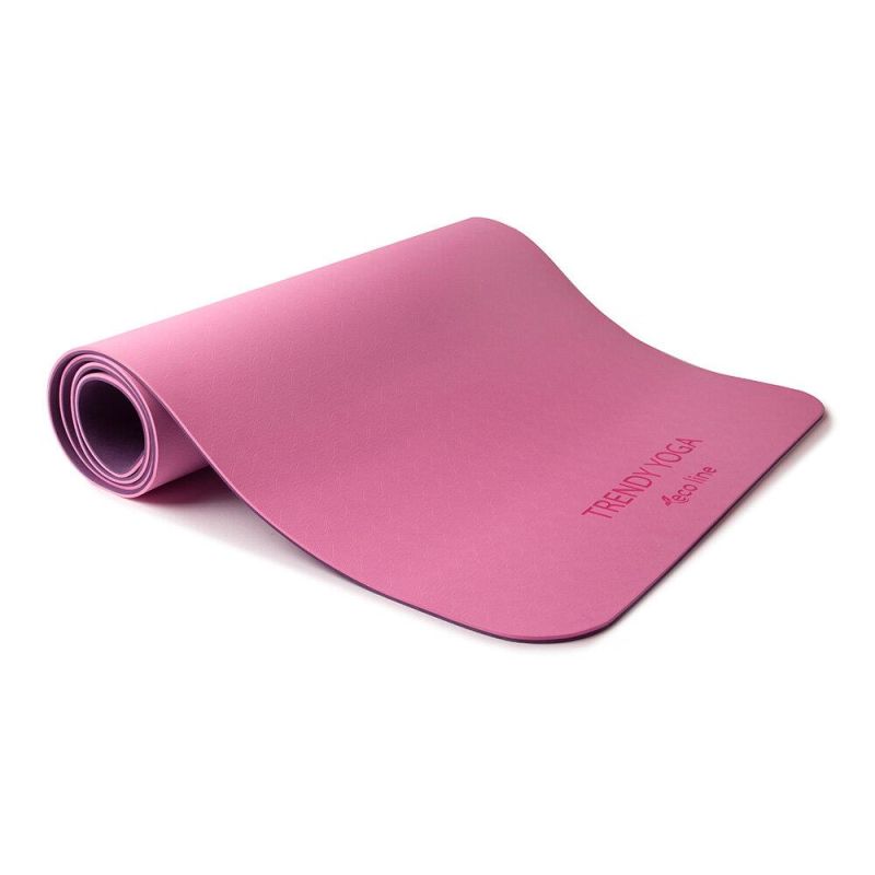 YogaMat Eco 180x60x0,6cm Set mit Tragegurt Lila