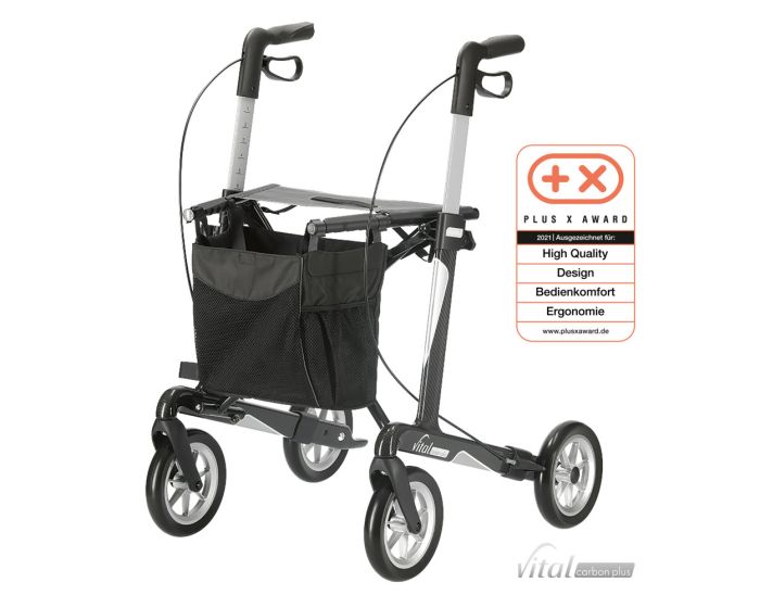 Rollator vital carbon plus 54, rubinrot