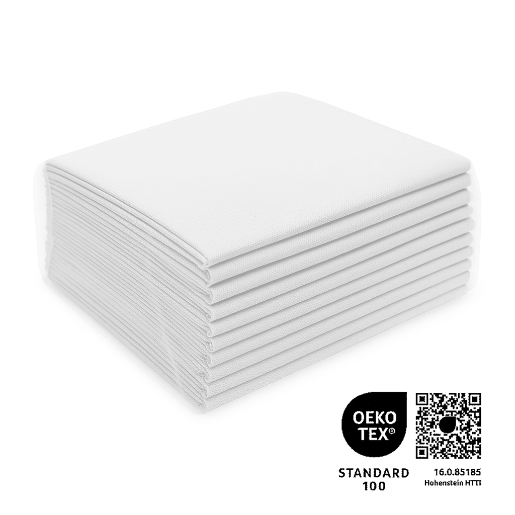 Waschfaserlaken "PP70" 80x210cm 10er Pack - weiß