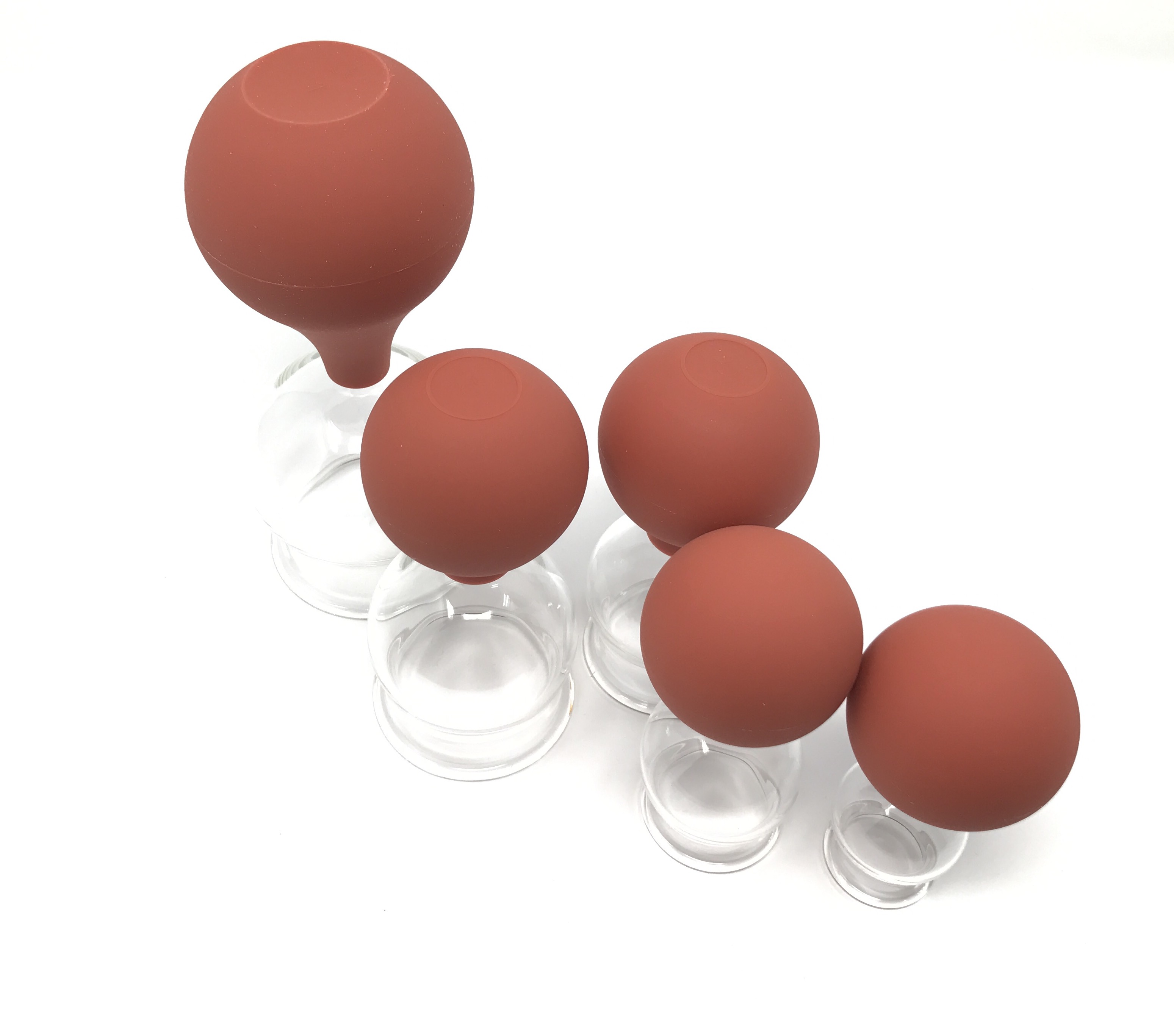 Schröpfgläser mit Ball ø2,5-6,5 cm 5er Set Schröpfgläser mit Ball ø2,5-6,5 cm 5er Set