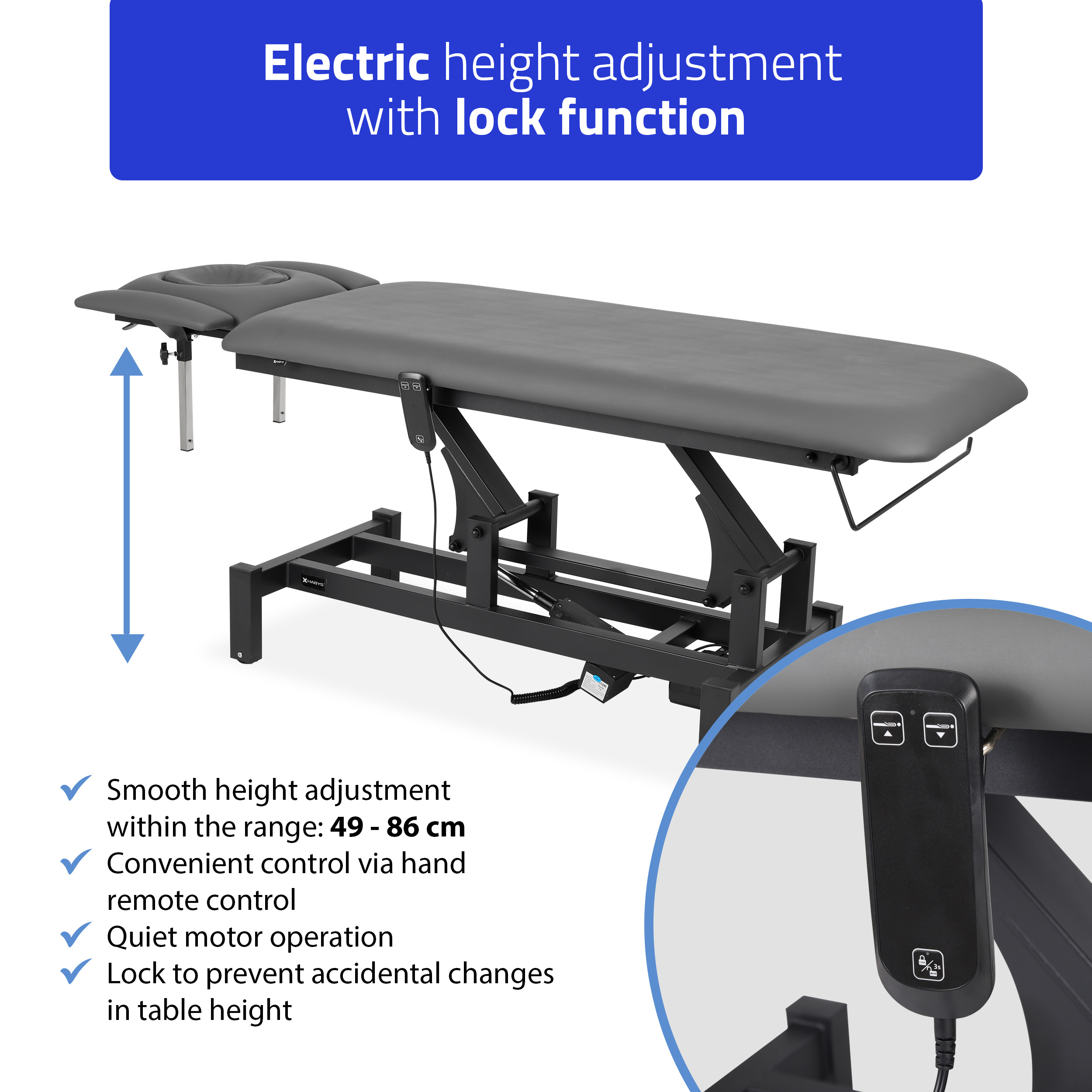 Stationäre Massageliege F4 ERGO GRAU