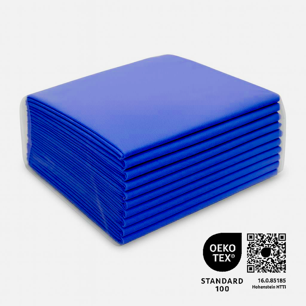 Waschfaserlaken "PP70" 80x210cm 10er Pack - BLAU