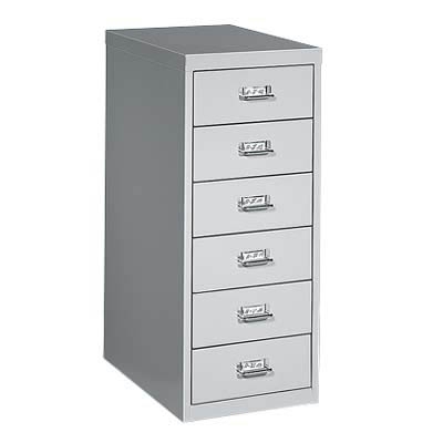 Schubladenschrank mit 6 Schubladen SILBER