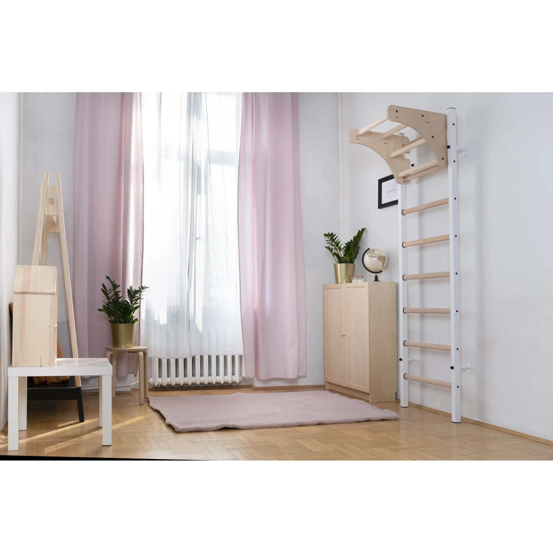 BenchK® Sprossenwand 211 mit Klimmzugbügel - Weiß
