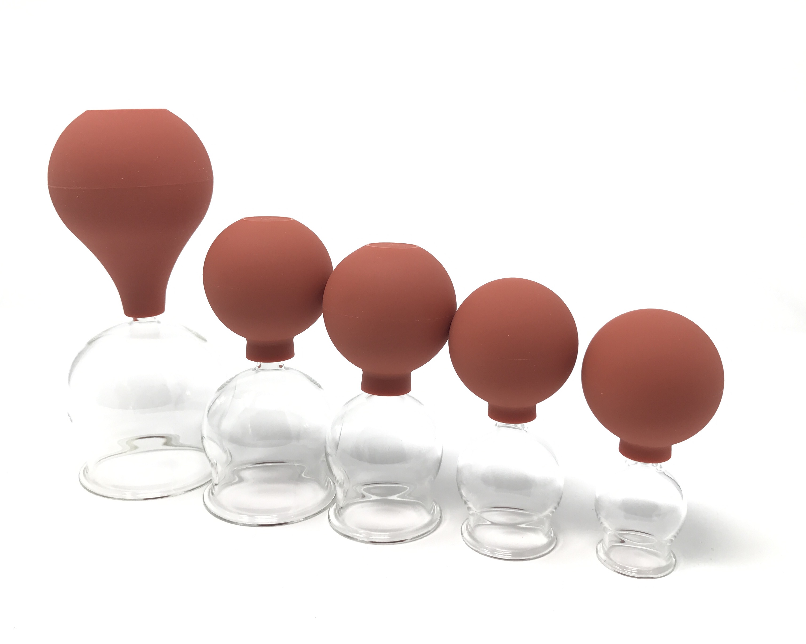 Schröpfgläser mit Ball ø2,5-6,5 cm 5er Set Schröpfgläser mit Ball ø2,5-6,5 cm 5er Set