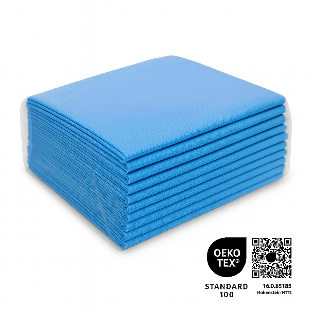 Waschfaserlaken "PP70" 80x210cm 10er Pack - AQUA