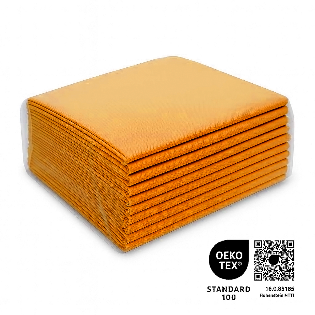 Waschfaserlaken "PP70" 80x210cm 10er Pack - ORANGE