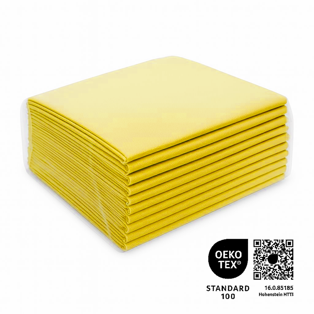 Waschfaserlaken "PP70" 80x210cm 10er Pack - GELB