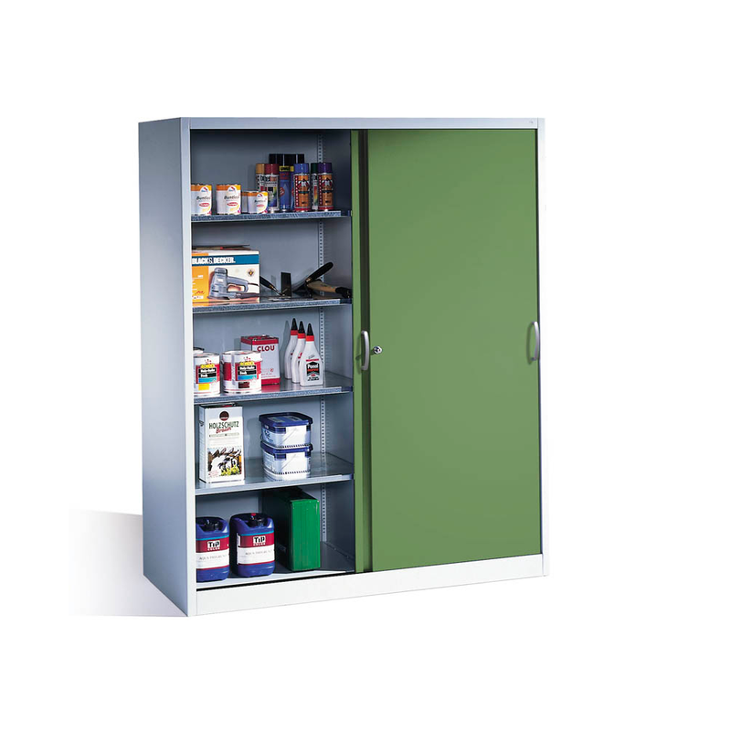CP Aufbewahrungschrank lichtgrau/grün 160,0 x 60,0 x 195,0 cm